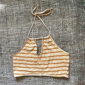 Me to We Striped Halter Crop-Top Size X-Small